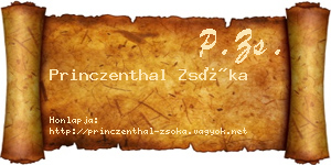 Princzenthal Zsóka névjegykártya